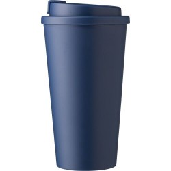 Mug  double paroi en plastique PP de 450 ml - Mackenzie Matières : silicone Couleurs : beige cadeau affaires élégant