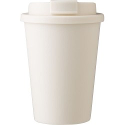 Mug incassable double paroi de 350 ml en plastique PP - Gabriela Matières : silicone Couleurs : beige goodies publicitaire événe