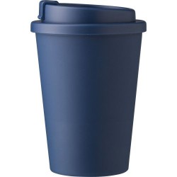 Mug incassable double paroi de 350 ml en plastique PP - Gabriela Matières : silicone Couleurs : beige impression logo haute qual