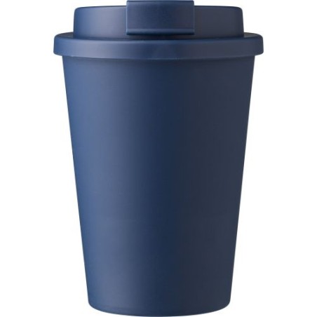 Mug incassable double paroi de 350 ml en plastique PP - Gabriela Matières : silicone Couleurs : bleu marine cadeau entreprise pa