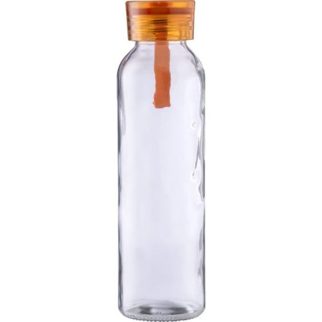 Gourde en verre  de 500 ml avec dragonne - Anouk Matières : silicone Couleurs : orange
