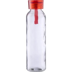 Gourde en verre  de 500 ml avec dragonne - Anouk Matières : silicone Couleurs : rouge personnalisable avec votre logo