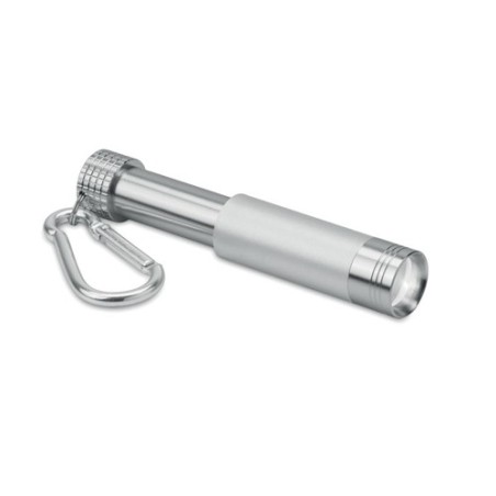 Porte-clés LED Personnalisé en Alu/ABS - Objets Publicitaires Pop Light Matières : aluminium Couleurs : argenté cadeau entrepris