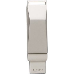 Clé USB 64 Go Personnalisée Twist 3.0 - Dorian Matières : alliage de zinc Couleurs : argenté