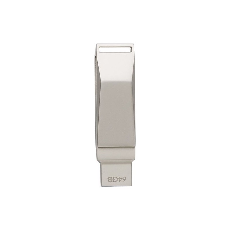 Clé USB 64 Go Personnalisée Twist 3.0 - Dorian Matières : alliage de zinc Couleurs : argenté