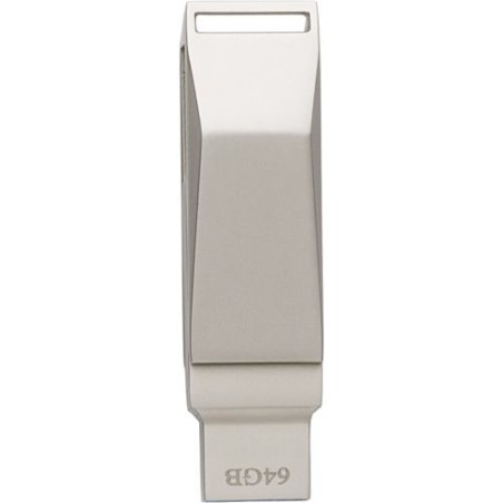 Clé USB 64 Go Personnalisée Twist 3.0 - Dorian Matières : alliage de zinc Couleurs : argenté