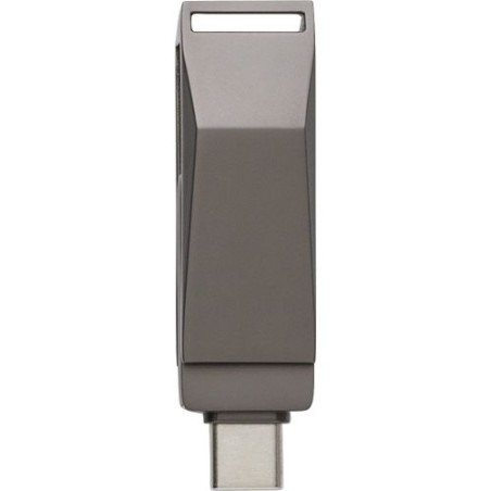 Clé USB 64 Go Personnalisée Twist 3.0 - Dorian Matières : alliage de zinc Couleurs : argenté cadeau collaborateur premium
