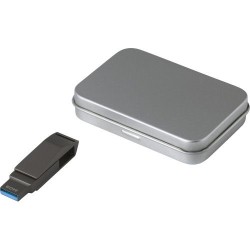 Clé USB 64 Go Personnalisée Twist 3.0 - Dorian Matières : alliage de zinc Couleurs : argenté impression logo haute qualité