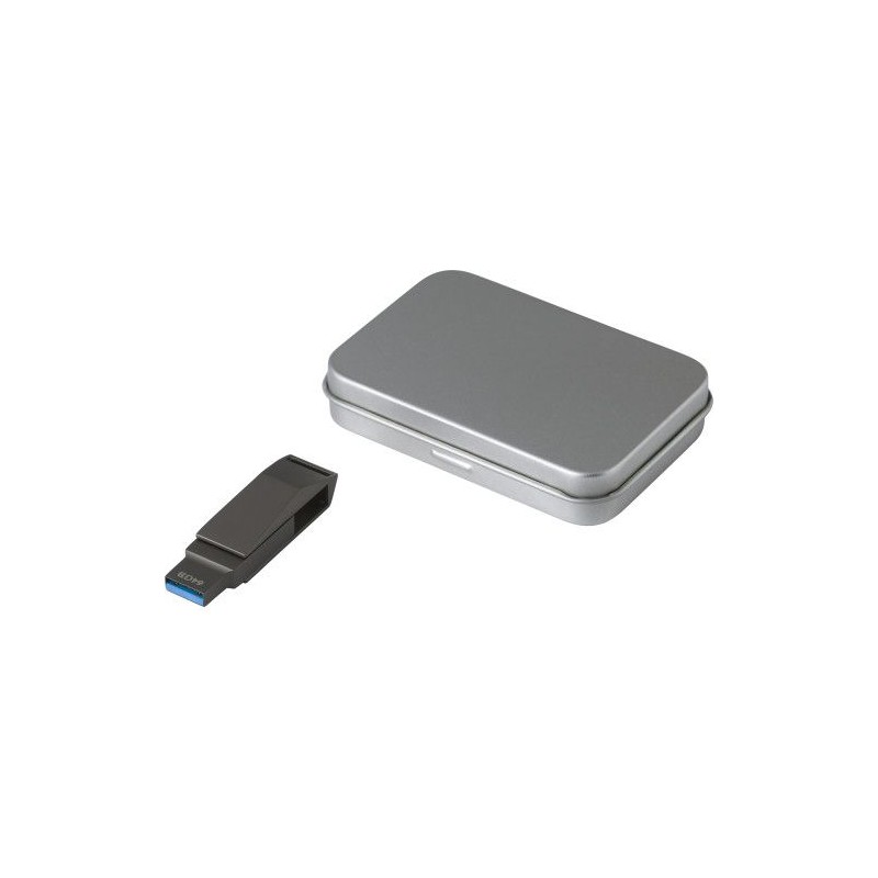 Clé USB 64 Go Personnalisée Twist 3.0 - Dorian Matières : alliage de zinc Couleurs : argenté impression logo haute qualité