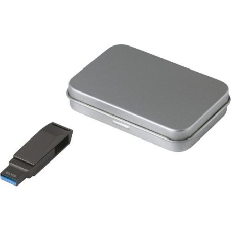Clé USB 64 Go Personnalisée Twist 3.0 - Dorian Matières : alliage de zinc Couleurs : argenté impression logo haute qualité