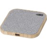Chargeur  à induction en bambou - Moses Matières : bambou Couleurs : gris personnalisable avec votre logo