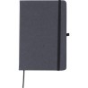 Carnet A5 élégant en cuir recyclé - Gianna Matières : caoutchouc Couleurs : noir personnalisable avec votre logo