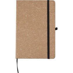 Carnet A5 élégant en cuir recyclé - Gianna Matières : caoutchouc Couleurs : noir objet promotionnel éco-responsable