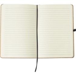 Carnet A5 élégant en cuir recyclé - Gianna Matières : caoutchouc Couleurs : noir personnalisation rapide en France