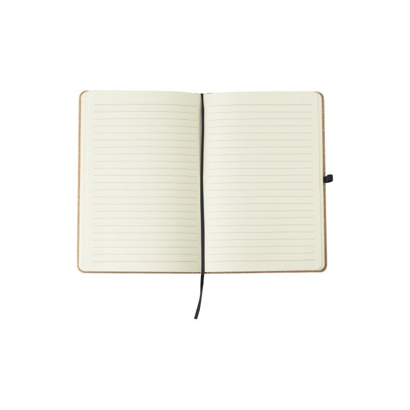 Carnet A5 élégant en cuir recyclé - Gianna Matières : caoutchouc Couleurs : noir personnalisation rapide en France