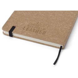 Carnet A5 élégant en cuir recyclé - Gianna Matières : caoutchouc Couleurs : noir goodies entreprise design