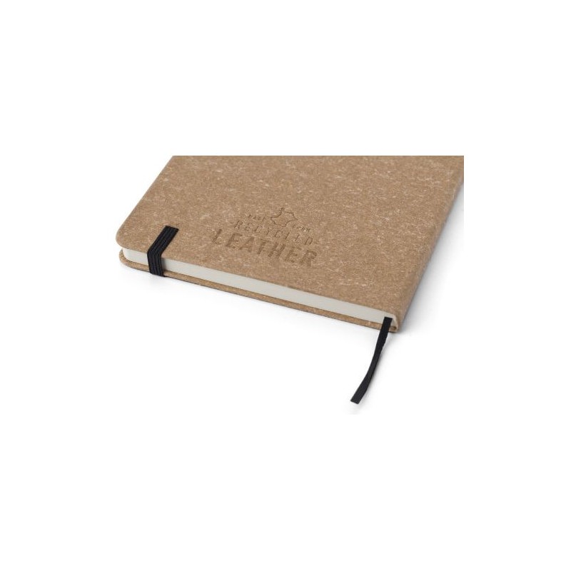 Carnet A5 élégant en cuir recyclé - Gianna Matières : caoutchouc Couleurs : noir goodies entreprise design