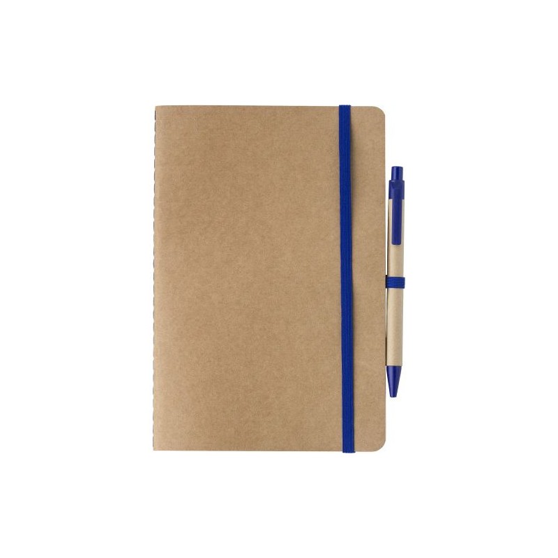 Carnet A5 Éco-responsable en Carton Recyclé Personnalisé - Theodore Matières : caoutchouc Couleurs : noir marquage couleur éclat