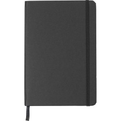 Carnet A5 Éco-responsable en Carton Recyclé Personnalisé - Evangeline Matières : caoutchouc Couleurs : noir