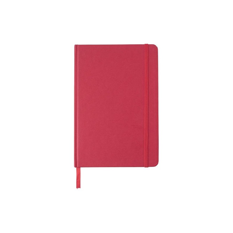 Carnet A5 Éco-responsable en Carton Recyclé Personnalisé - Evangeline Matières : caoutchouc Couleurs : noir impression logo haut