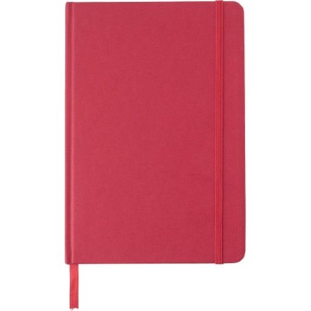 Carnet A5 Éco-responsable en Carton Recyclé Personnalisé - Evangeline Matières : caoutchouc Couleurs : noir impression logo haut