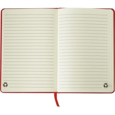 Carnet A5 Éco-responsable en Carton Recyclé Personnalisé - Evangeline Matières : caoutchouc Couleurs : noir objet promo petit bu