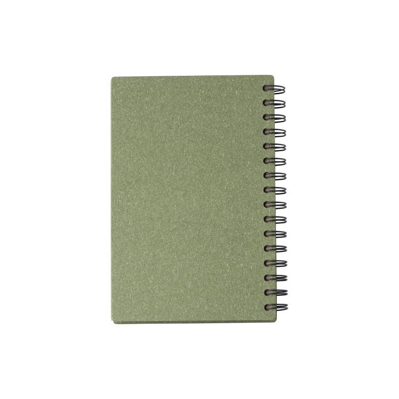 Carnet à spirale personnalisé en matériau recyclé - Caleb Matières : carton recyclé Couleurs : noir objet promotionnel éco-respo