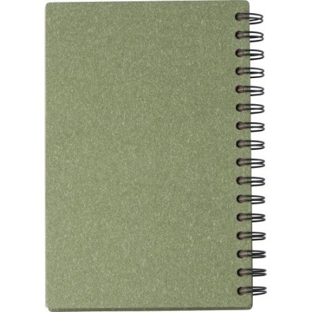 Carnet à spirale personnalisé en matériau recyclé - Caleb Matières : carton recyclé Couleurs : noir objet promotionnel éco-respo