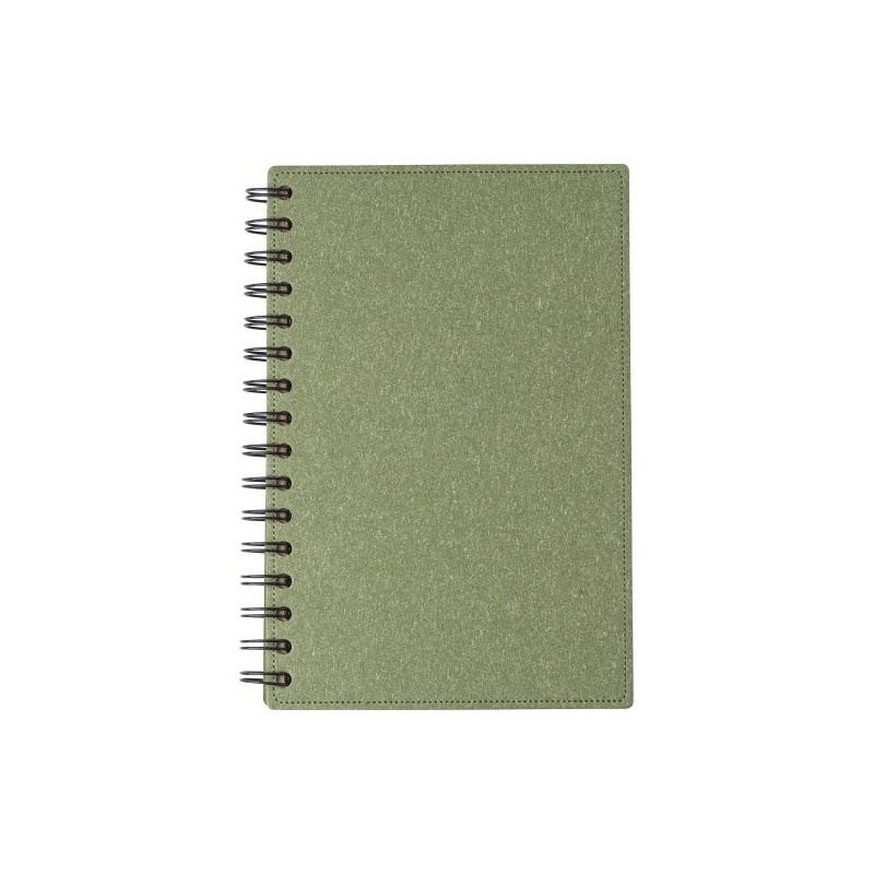 Carnet à spirale personnalisé en matériau recyclé - Caleb Matières : carton recyclé Couleurs : noir goodies entreprise design