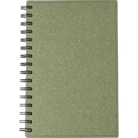 Carnet à spirale personnalisé en matériau recyclé - Caleb Matières : carton recyclé Couleurs : noir goodies entreprise design
