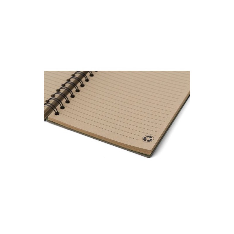 Carnet à spirale personnalisé en matériau recyclé - Caleb Matières : carton recyclé Couleurs : noir objet promo petit budget