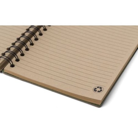 Carnet à spirale personnalisé en matériau recyclé - Caleb Matières : carton recyclé Couleurs : noir objet promo petit budget