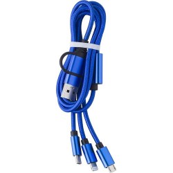 Câble de charge personnalisé indispensable - Leif pas cher Matières : métal Couleurs : bleu cobalt goodies publicitaire événemen