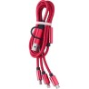 Câble de charge personnalisé indispensable - Leif pas cher Matières : métal Couleurs : rouge cadeau entreprise pas cher
