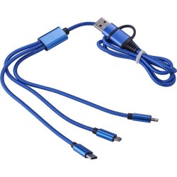 Câble de charge personnalisé indispensable - Leif pas cher Matières : métal Couleurs : noir objet promotionnel éco-responsable