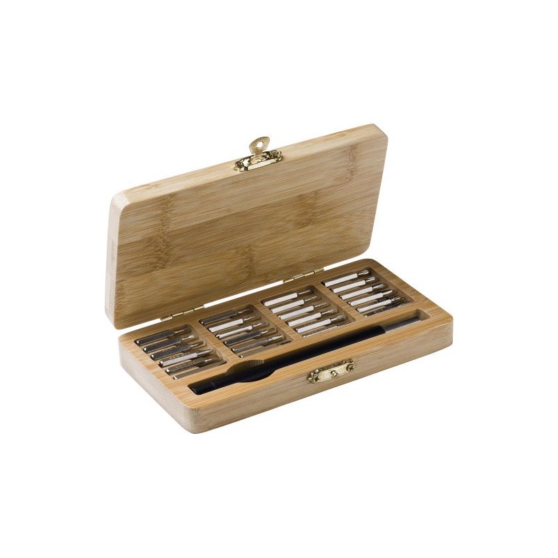 Boîte à outils  dans un étui en bambou Willow Matières : bambou Couleurs : brun personnalisable avec votre logo