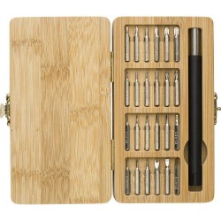 Boîte à outils  dans un étui en bambou Willow Matières : bambou Couleurs : brun cadeau entreprise pas cher