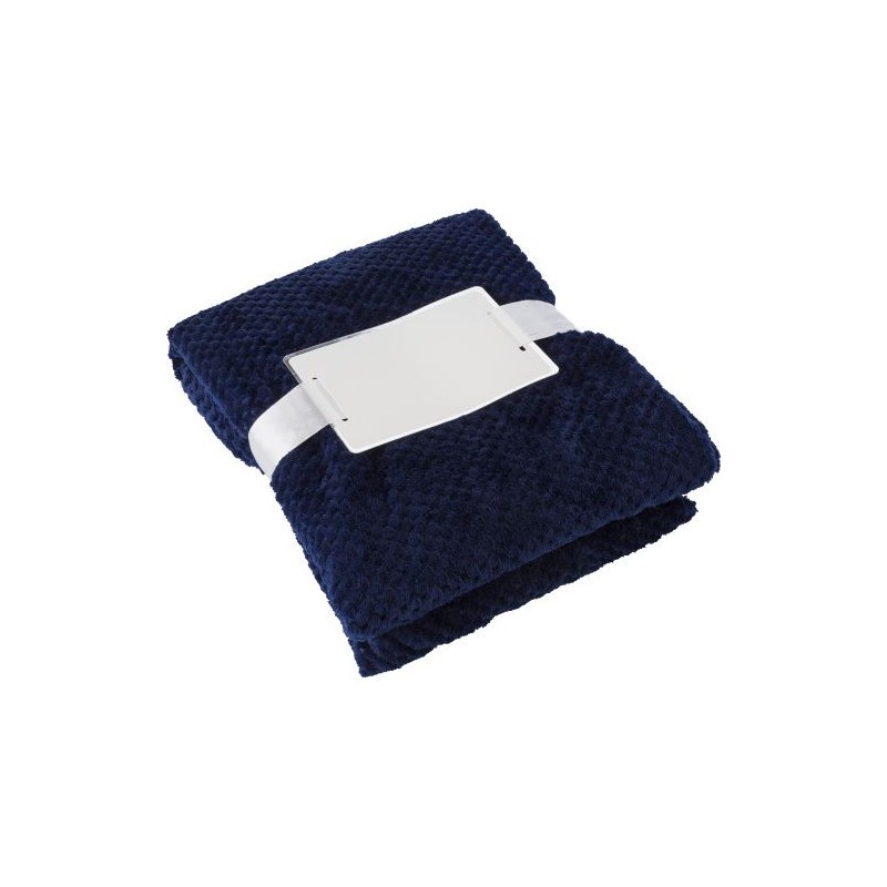 Plaid polaire gaufré en flanelle de polyester personnalisable Nikolaï Matières : polyester Couleurs : bleu cadeau client origina