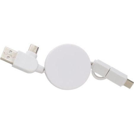 Câble extensible personnalisé en ABS de charge Jared Matières : bambou Couleurs : noir cadeau entreprise pas cher