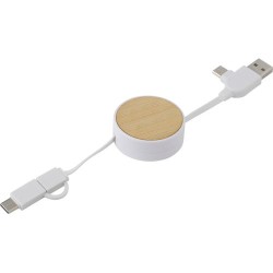 Câble extensible personnalisé en ABS de charge Jared Matières : bambou Couleurs : noir livraison express 24h 48h