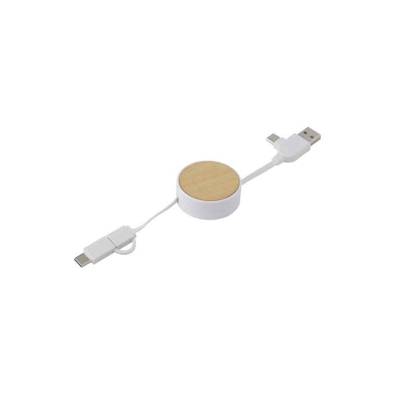 Câble extensible personnalisé en ABS de charge Jared Matières : bambou Couleurs : noir livraison express 24h 48h