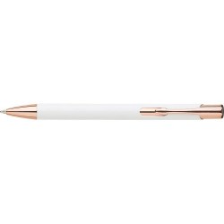 Stylo bille aluminium publicitaire personnalisé - Alexander Matières : aluminium Couleurs : blanc personnalisable avec votre log