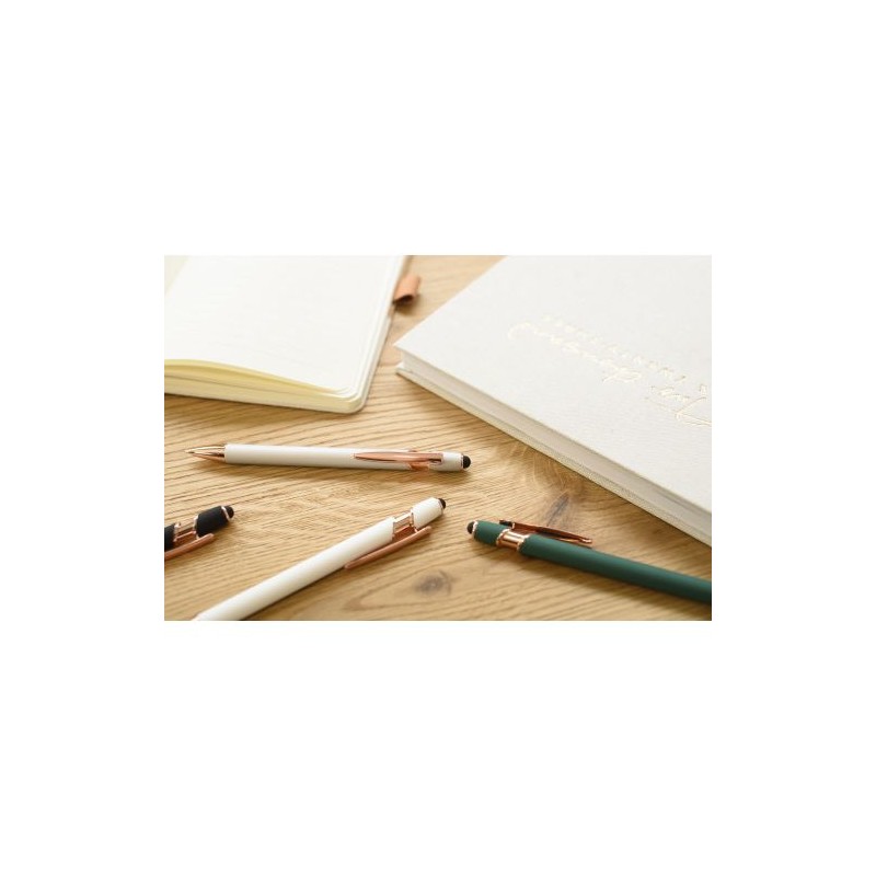Stylo bille personnalisable en aluminium - Anthony Matières : acier Couleurs : bleu marine objet promo petit budget