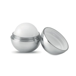 Boule baume à lèvres personnalisé Beauté et Protection UV SOFT Couleurs : argenté brillant personnalisable avec votre logo
