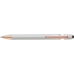Stylo bille personnalisable en aluminium - Anthony Matières : acier Couleurs : argenté marquage laser ultra précis
