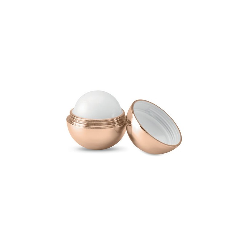 Boule baume à lèvres personnalisé Beauté et Protection UV SOFT Couleurs : champagne cadeau entreprise pas cher