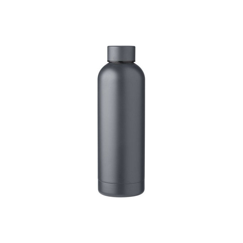 Gourde isotherme  en acier inoxydable recyclé de 500 ml Isaih Matières : acier inoxydable Couleurs : gris