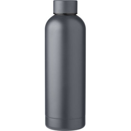 Gourde isotherme  en acier inoxydable recyclé de 500 ml Isaih Matières : acier inoxydable Couleurs : gris