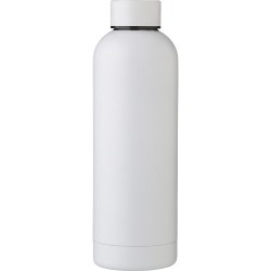 Gourde isotherme  en acier inoxydable recyclé de 500 ml Isaih Matières : acier inoxydable Couleurs : blanc cadeau entreprise pas