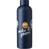 Gourde isotherme  en acier inoxydable recyclé de 500 ml Isaih Matières : acier inoxydable Couleurs : blanc marquage couleur écla
